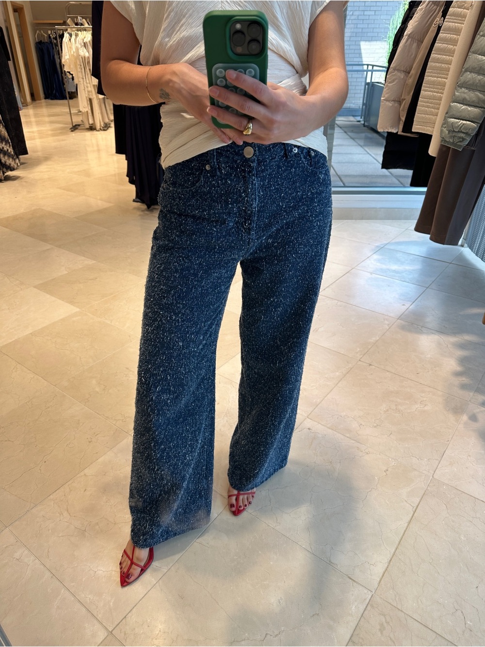 Pull & Bear Tweed Mid-Rise Straight Jeans